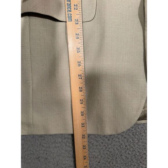 Haggar Clothing Co. Mens Suit Jacket Blazer Size 42 Long Light Beige Solid Lined - Picture 7 of 13